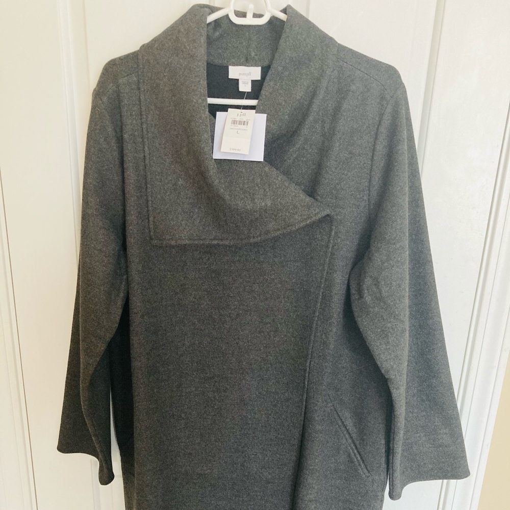 J. Jill Dark Charcoal cotton jacket/coat- NWT- L